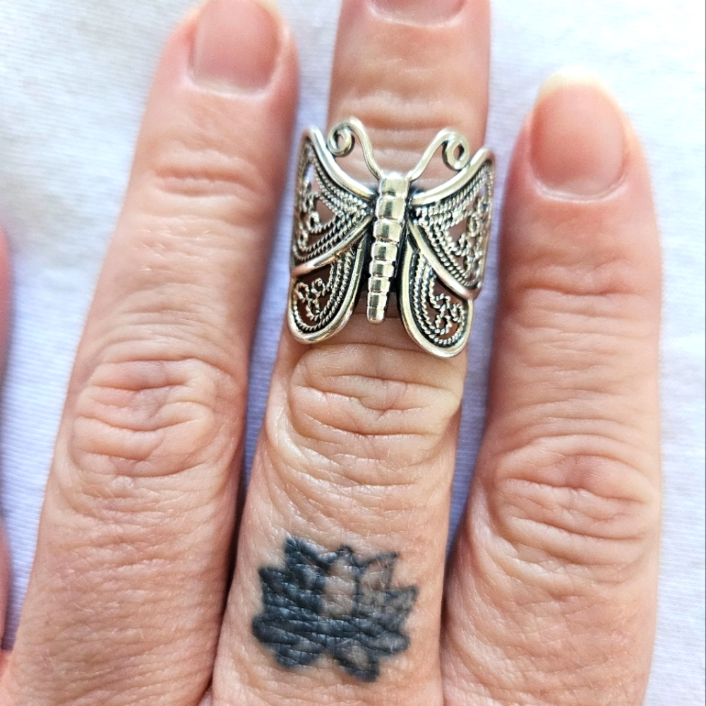 Sterling butterfly ring sz 9